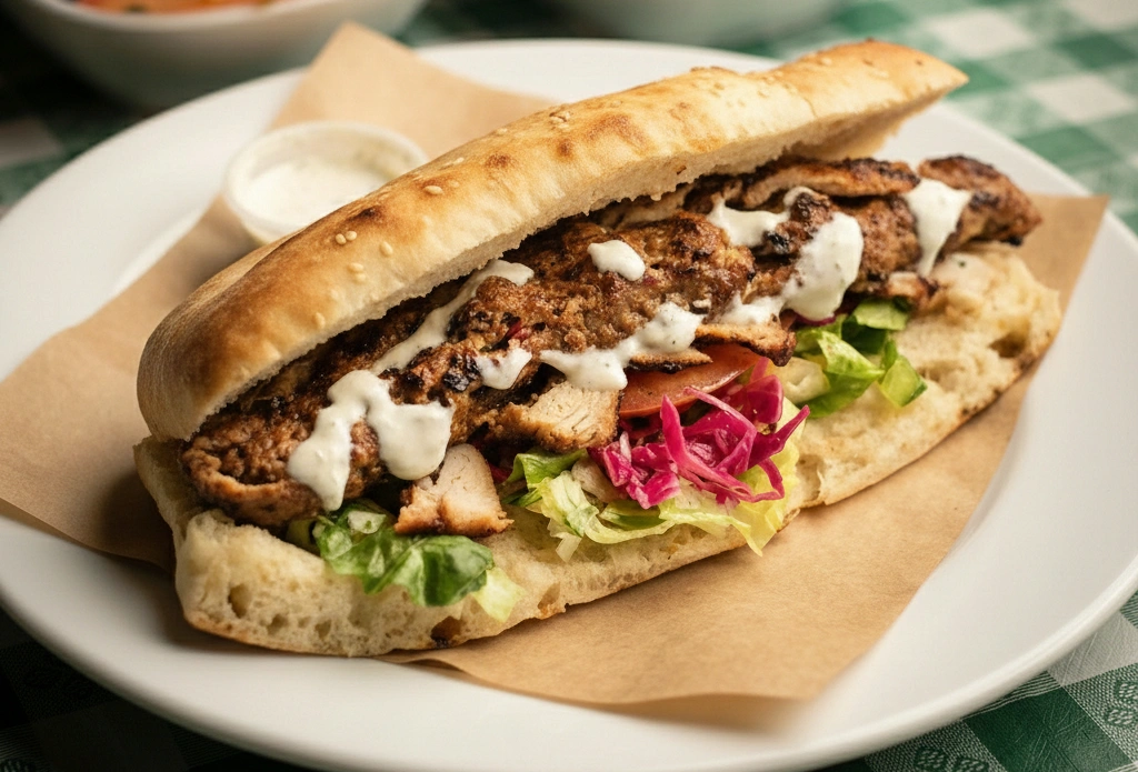 Manakeesh Lebanese flatbread at Aleppo's House Restaurant Saskatoon